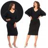WOMEN'S MIDI DRESS WITH LONG SLEEVES ELEGANT FASHIONABLE SUMMER MORAJ R.L black