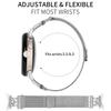 For Google Pixel Watch 2/Watch Bands Stainless Steel M-Type Milanese Watch Band Silver Wrist Strap