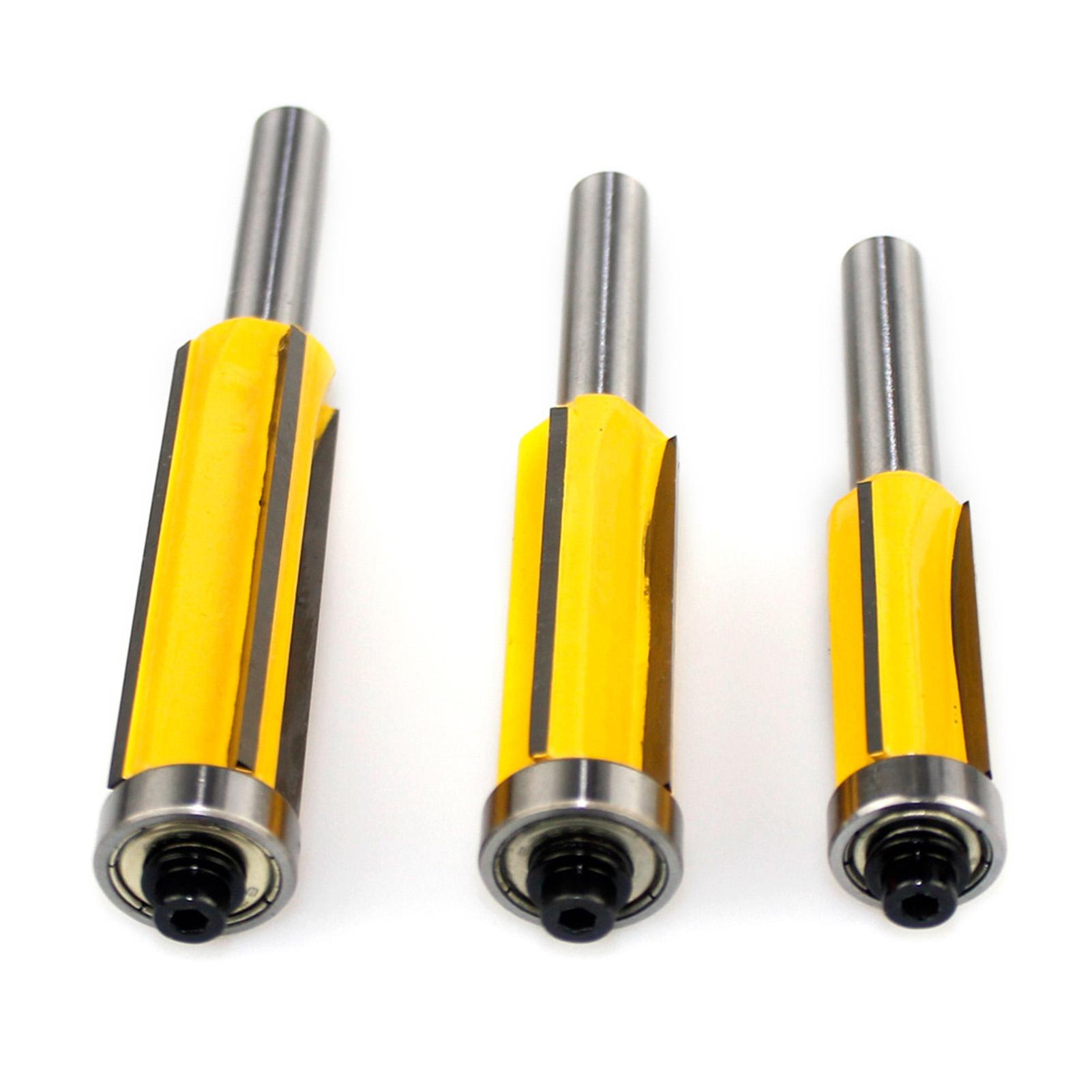 

3Pcs 4 Flute Router Bit Cemented Carbide Accurate Smoothly Trimming Woodworking Router Bit