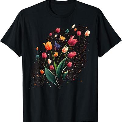 Tulip Bouquet On T Shirt