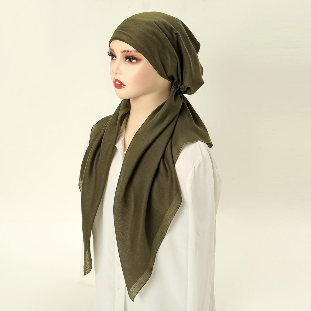 Premium Diamant Baumwolle Elastisches Stirnband Kappe Für Frau Muslimischer Hijab Hut Damenmode Sofortiger Schal Islamischer Turban 75*25cm
