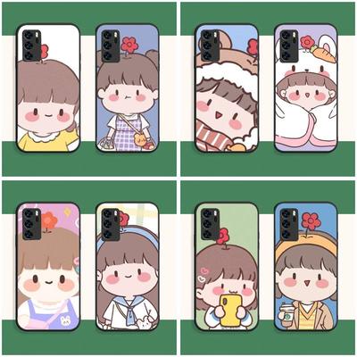 Cute Cartoon Girl Phone Case For Huawei G7 G8 P7 P8 P9 P10 P20 P30 Lite Mini Pro P Smart Plus Cove Fundas