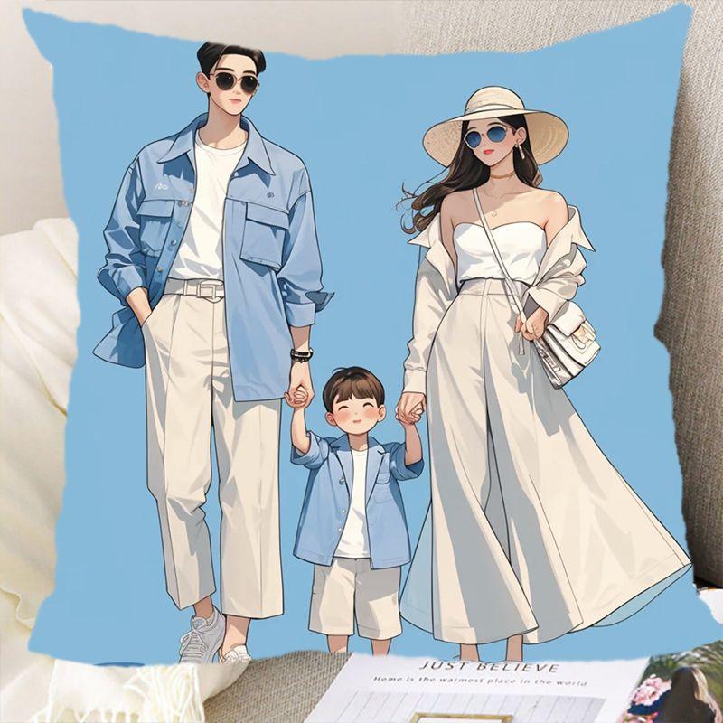 Eltern-Kind Avatar Kissen Paar Cartoon Schlafzimmer Taille Rücken Auto Sofa Kissen Doppelseitiges Kissen Geschenk