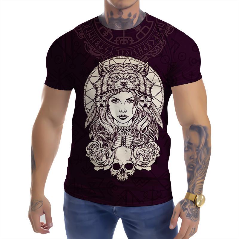 New Summer European and American Fashion New Personalized Printed Men's Wear Street Leisure Sports 3D T-shirt