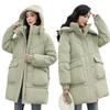 Thickened medium and long cotton-padded women's new loose large-size hooded cotton-padded jacket fashion cotton-padded jacket