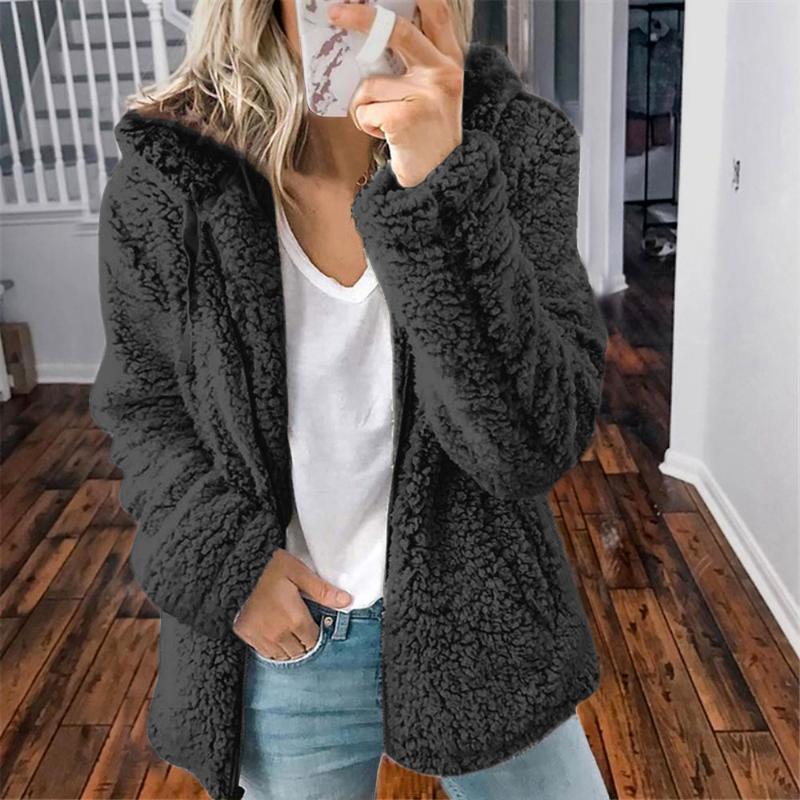 Women's Hooded Wool Fleece Autumn Winter Top Coat