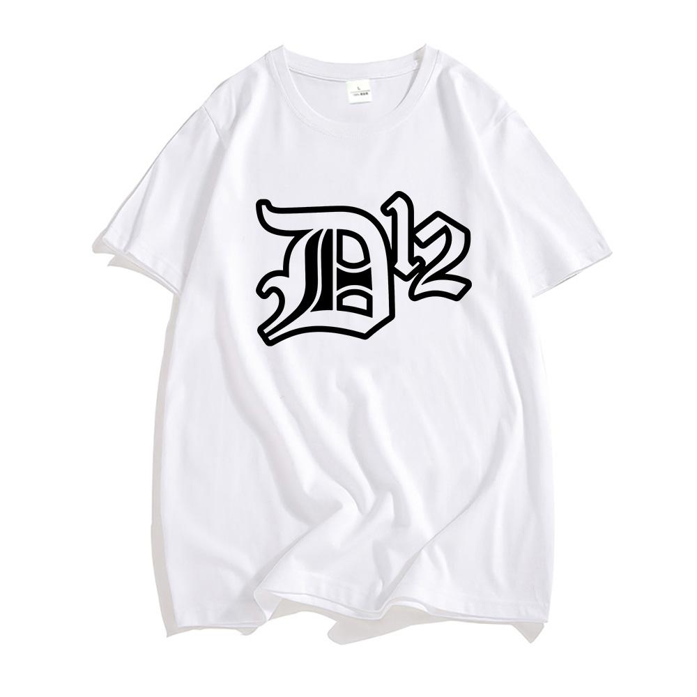 D12 Band Printing T-shirt Grunge Hip Hop Unisex Streetwear Cotton Short Sleeve Male T Shirt Summer Round Neck Mens Tshirt Print