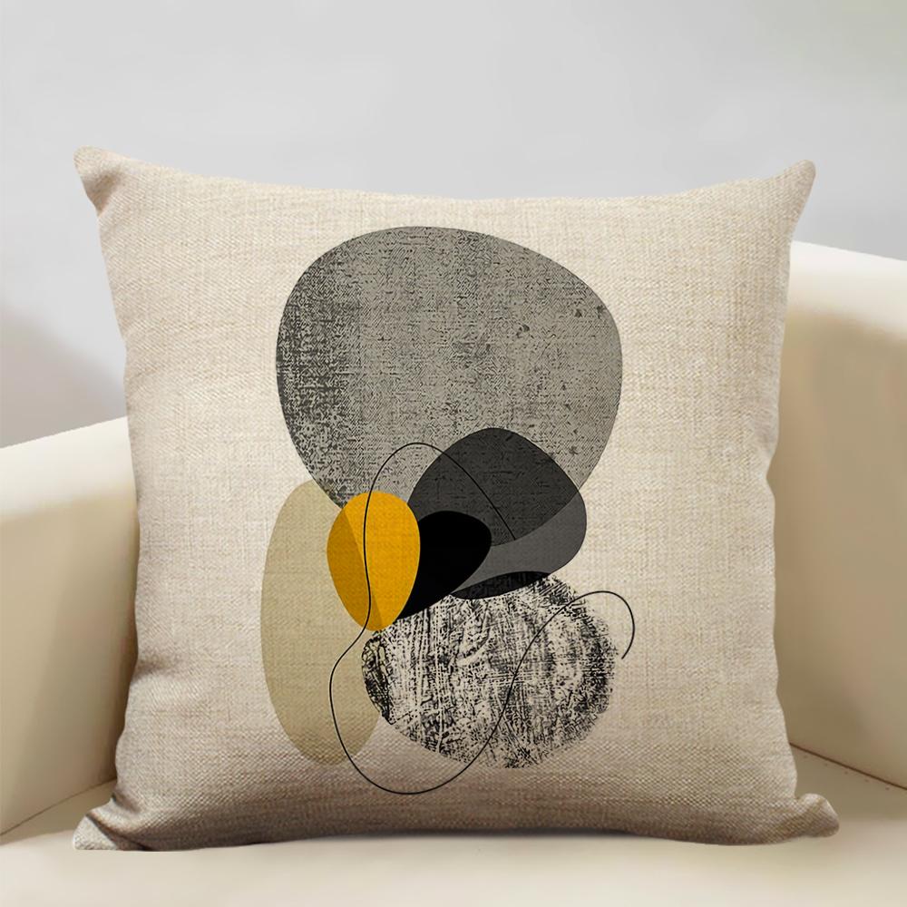 Geometric Abstract Lines Constitute The Perfect Pattern Art Decoration Cushion Cover Bedroom Sofa Office Pillow 45x45cm Linen