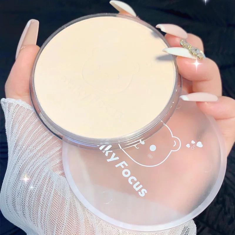 Poudre compacte blanche éclaircissante, transparente, anti-cernes, contrôle du sébum, maquillage naturel et durable, poudre fixatrice, cosmétique imperméable