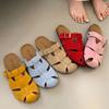 Thick-bottomed bag head half slippers women's outer wear 2025 summer new fashionable versatile hollow woven cool slippers women