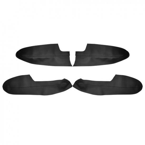 4X ALL Black Leather Door Panel Armrest Cover for Nissan Qashqai 2016-2018