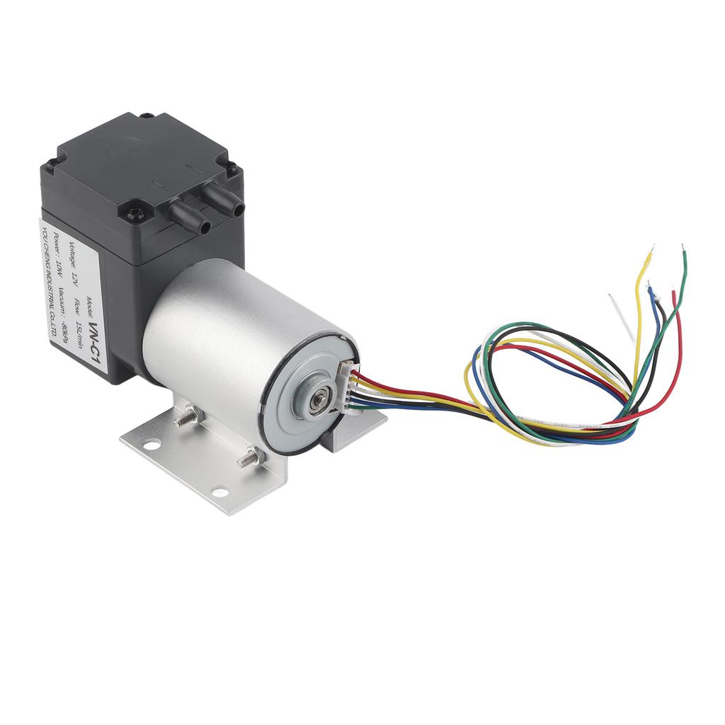 Micro Vacuum Pump Sturdy High Low Temperature Resistance Brushless Oil Free Diaphragm Pump DC12V 10W