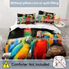 Comforter Two Colorful Parrots Pattern 3D Printed Set Bird Themed Luxury Soft Comfortable Polyester Bedding Set