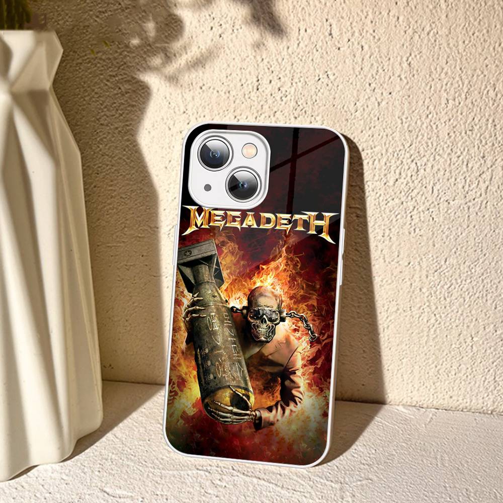 Rock Band Megadeths Tempered Glass For Iphone 14 13 12 11 Pro Mini XS MAX 14Plus X XS XR Fundas