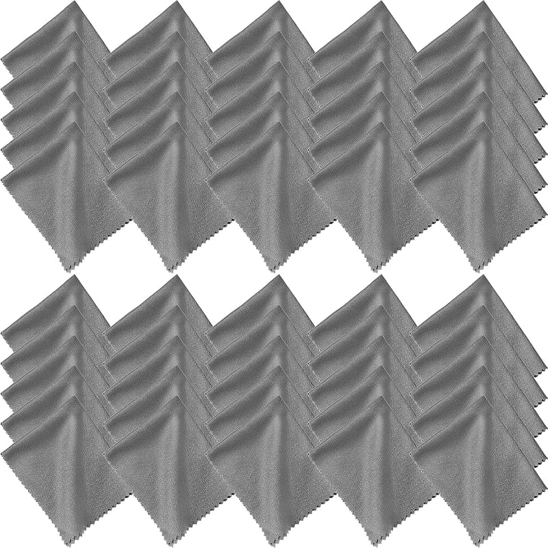 Frienda 50 Pcs Microfiber Cleaning Cloth for Glasses 6x7 Inch Lens Eyeglasses Cleaning Cloth Sunglasses Electronics Glasses Optical Cleaner Wipes темно-серого