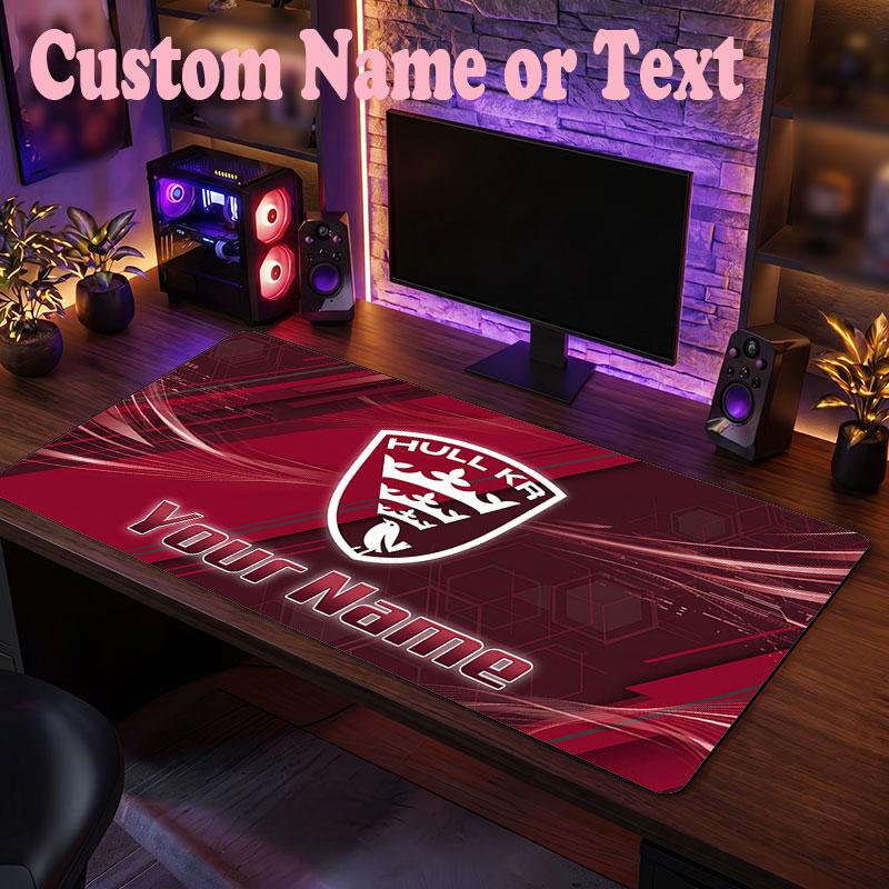 Hull KR Customized Name Text Mouse Pad, Large Desk Mouse Mat Personalized Home Office Present
