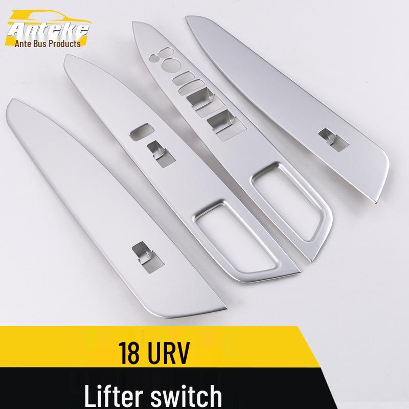 URV Power Window Switch Decorative Panel: Car Window Armrest Button Sequin Sticker
