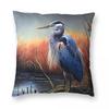 Great Blue Heron Square Pillowcase Polyester Linen Velvet Creative Zip Decor Throw Pillow Case Bed Cushion Cover