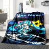 Name Custom Anime Miku Print Flannel Blanket High Quality Warm Comfortable Cover for All Seasons Perfect for Gifts Home Decor