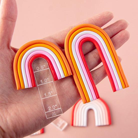 5 Pcs/Set Clay Arch Guide Polymer Clay Earrings Tools Acrylic Rainbow Arch Guides for Polymer Clay Jewelry Making DIY Crafting
