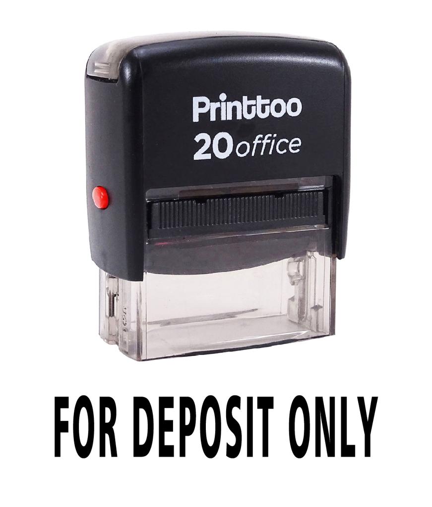 Printtoo FOR DEPOSIT ONLY Self Inking Rubber Stamp Office Stationary Custom