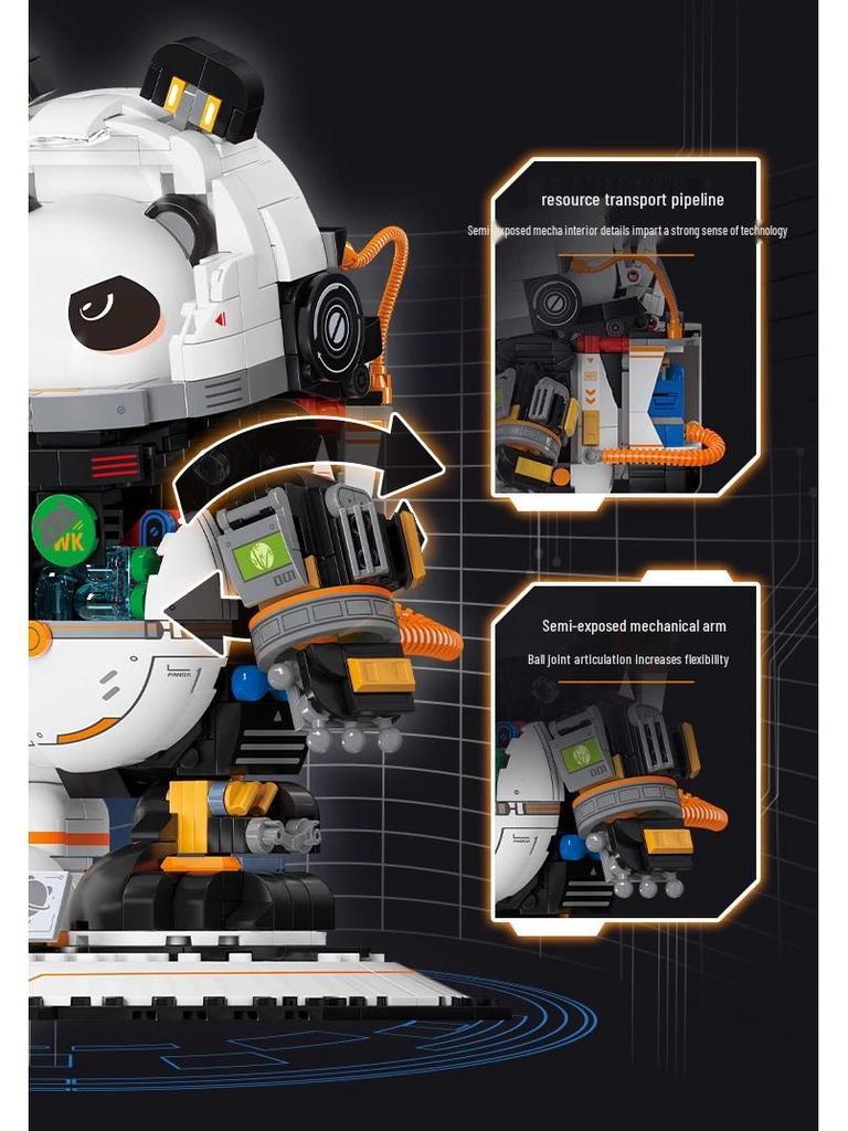 Not Yet Bricks: Semi-Mecha Space Astronaut Panda - Educational Building Block Toy