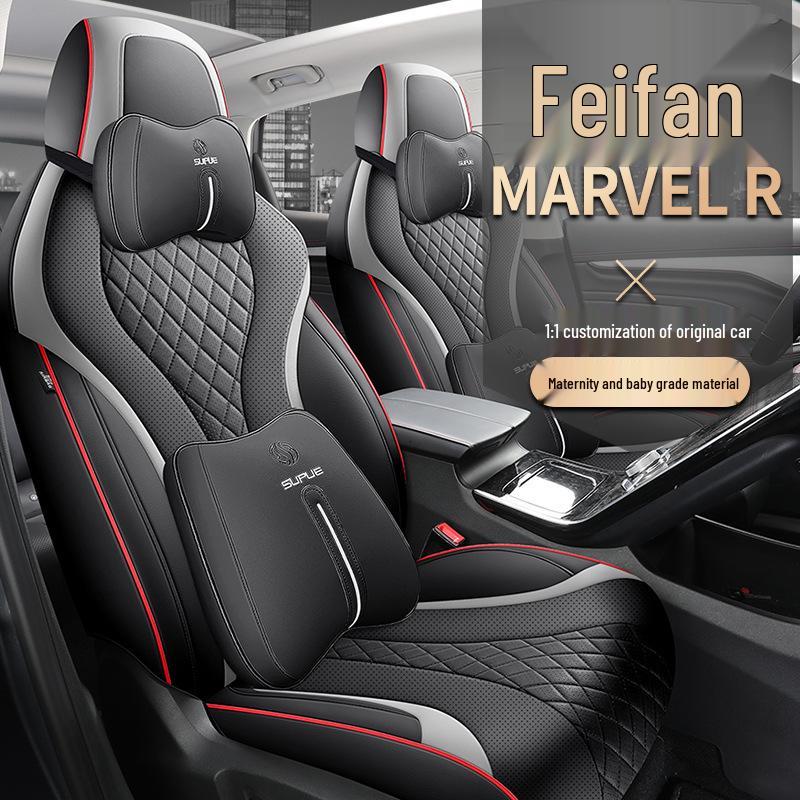Fits Rising Auto MARVEL R Leather Car Seat Covers: All-Season, Full Enclosure for Five Seats.