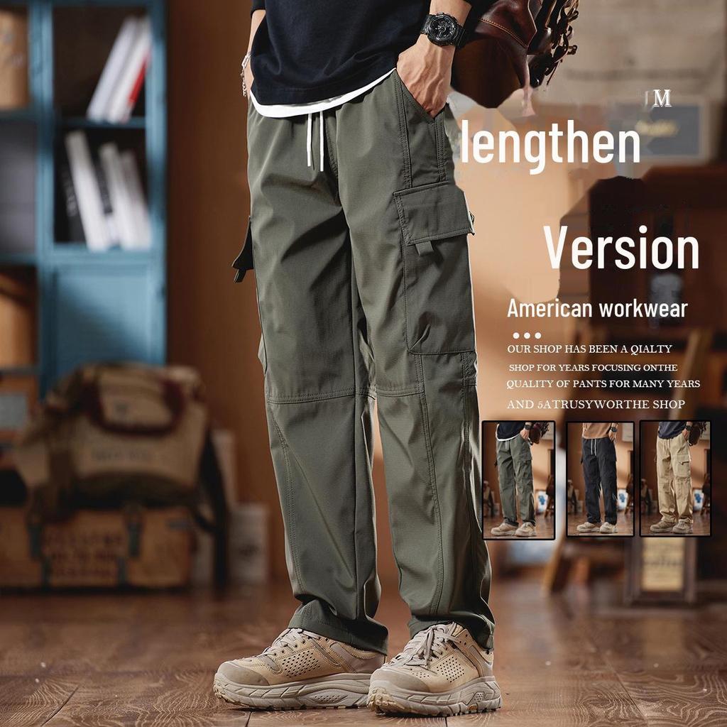 Shanggu Men's Retro Waterproof Extended Casual Pants for Autumn and Winter