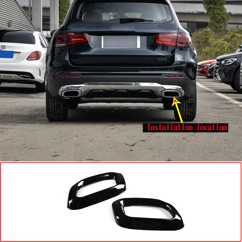 Tail Throat Exhaust Muffler Pipe Cover Stainless Steel Car Accessories For Mercedes-Benz GLC GLE GLS W167 X253 X167 2020-2022