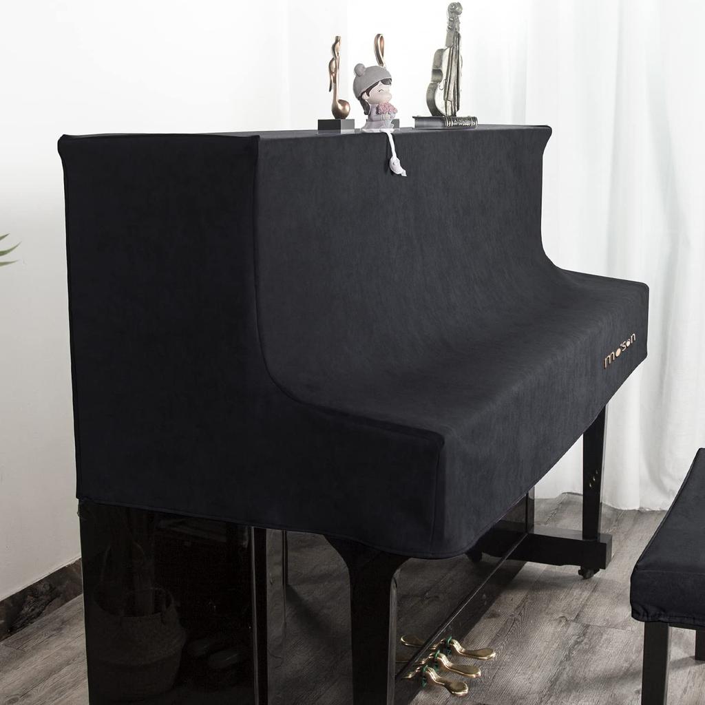Protect your piano with a Mooson upright piano cover includes piano keyboard cover cloth and piano dust cover high-quality - (black).
