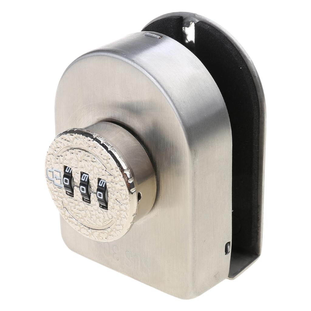 No Drill Glass Door Lock Stainless Steel Glass Cabinet Door Password Locks Keyless Glass Door Latch Easy to Install