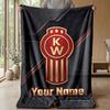 Kenworth Custom Flannel Throw Blanket Print Your Name Text Soft Warm Blanket Holiday Present