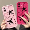 For iPhone 16 Pro 15 Pro Max 14 Plus 13 12 11 XR 8 Case Airplane Print Soft Silicone Shockproof Lens Protection TPU Matte Phone Shell Cover