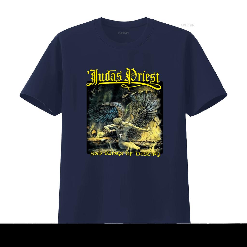 Judas Priest Sad Wings Heavy Metal Band T Shirt Rock Music Print vintage Washed Stylish graphic Comfortable homme Unisex