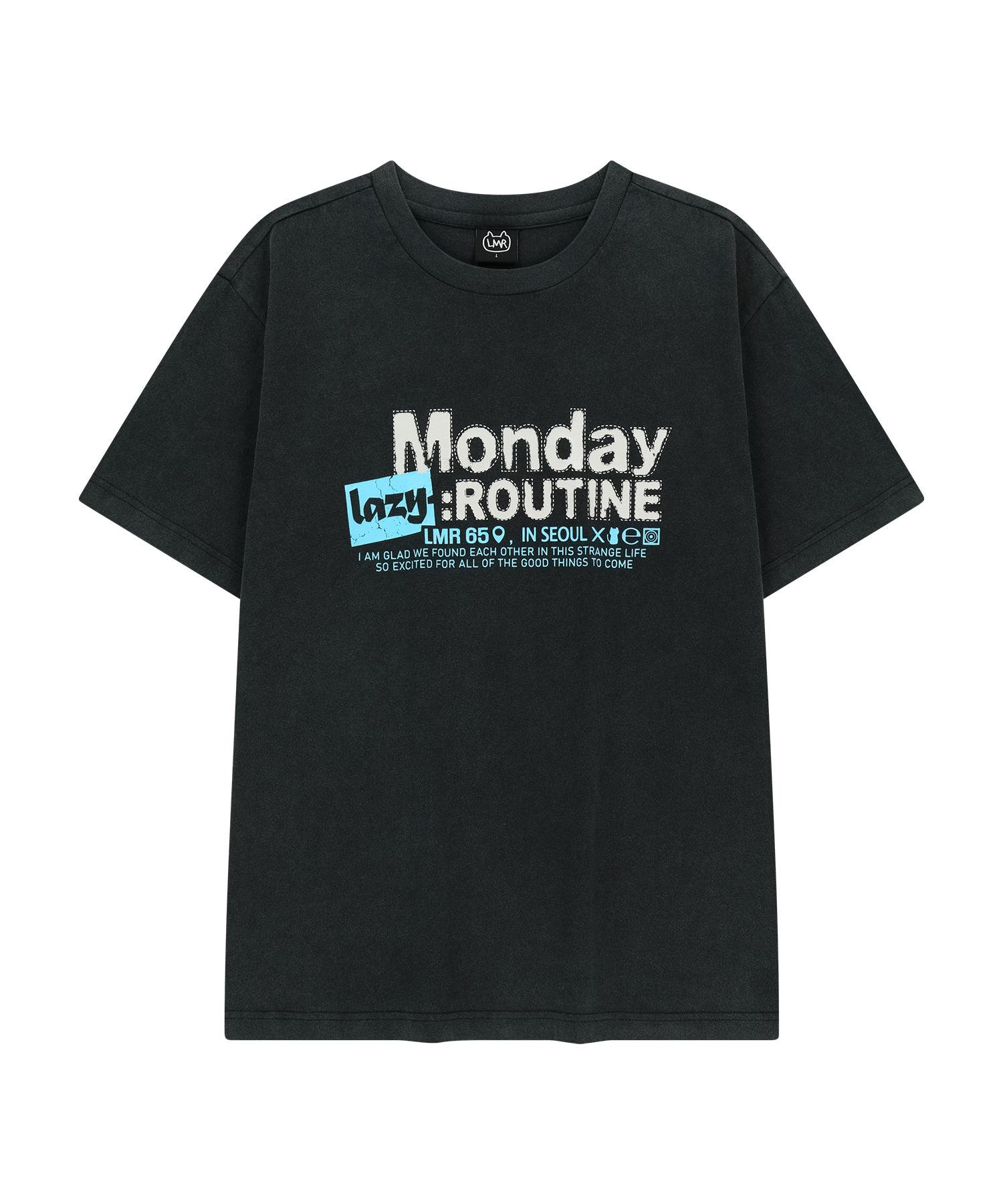 Lmr Retro Lettering Graphic T-Shirt Washed Black Washed Black/M