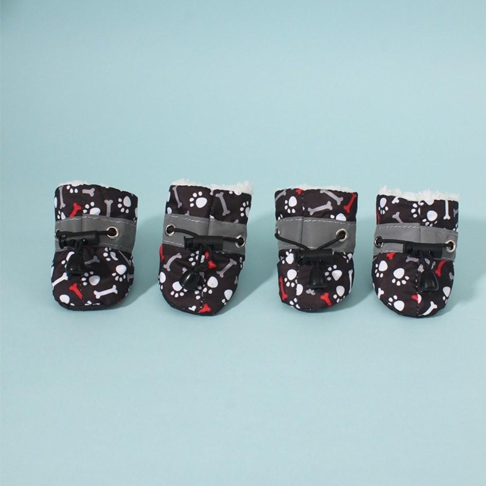 4Pcs Anti-slip Pet Shoes Warm Pet Snow Boots Fashion Winter Dog Shoes  Cat