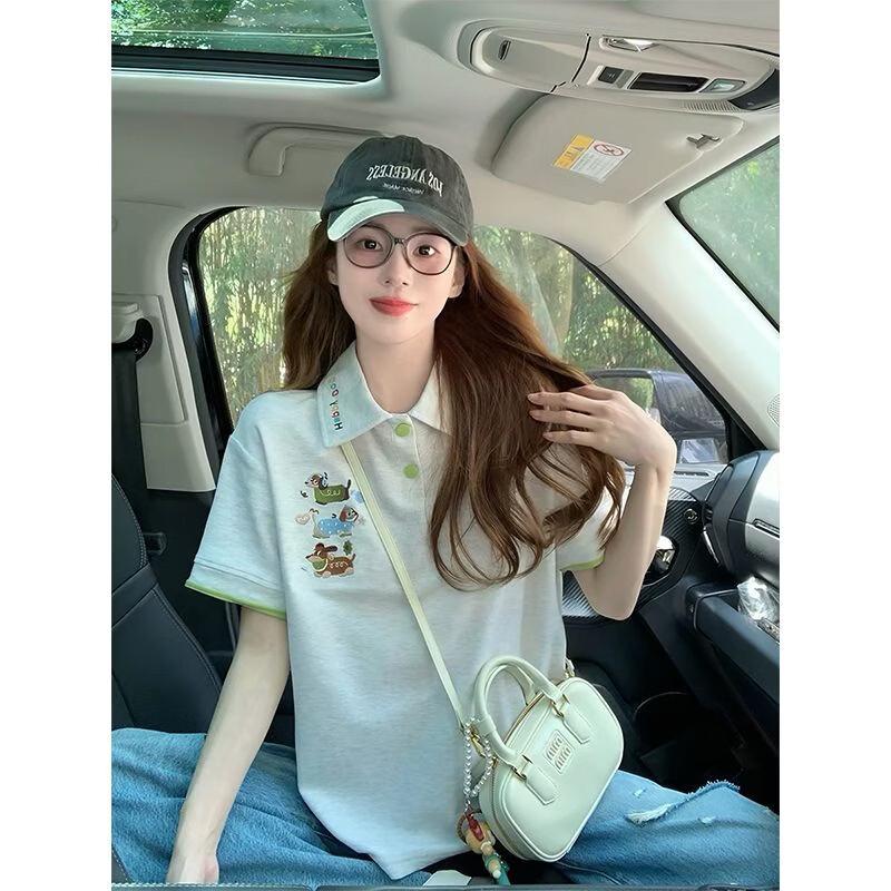 La Chapelle Women s Embroidered Contrast Polo T-shirt M