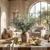 Plastic Artificial Olive Branch Lifelike Handmade Craft Olive Fruit Branch with Fruit Fake Olive Tree Vase Arrangement