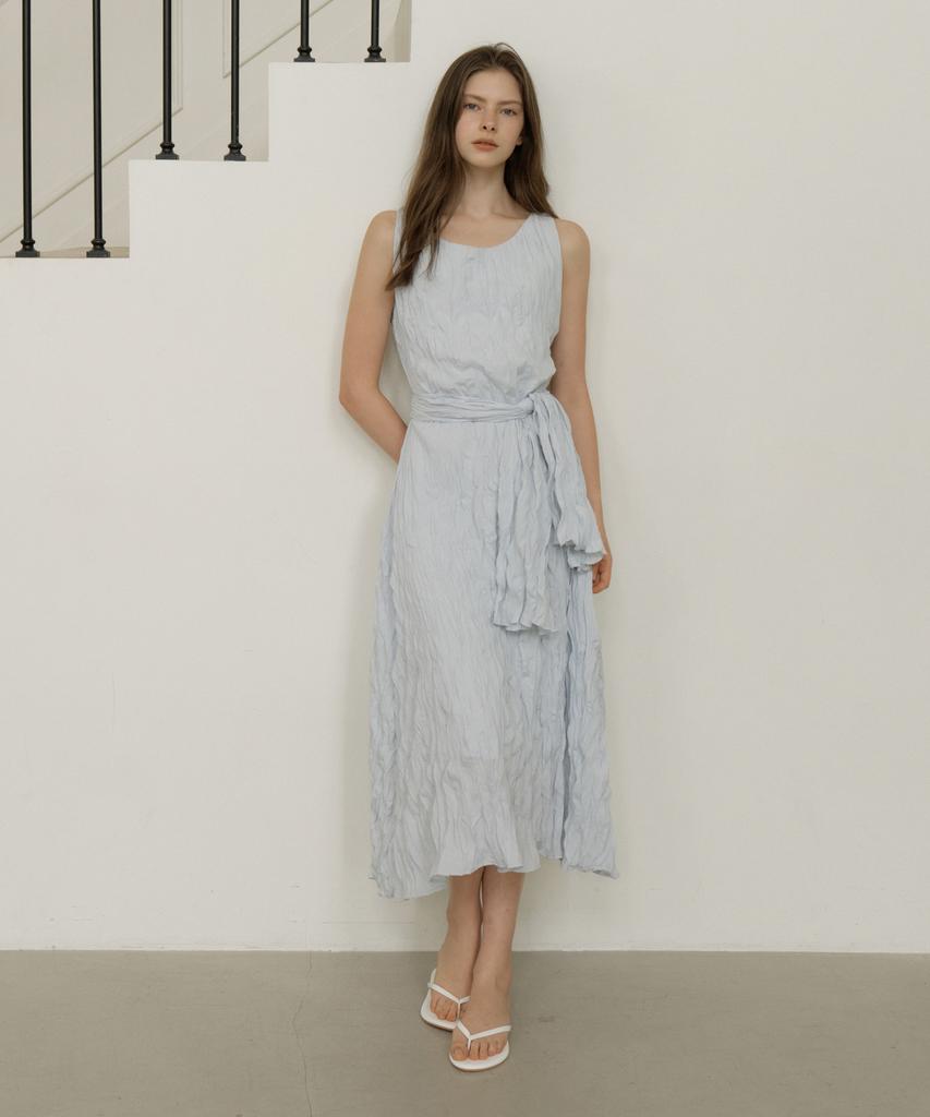 Riorg Gir Wrinkl Sleeveless Ops Sky Blue