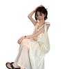 French gentle wind suspender dress women's summer new loose high waist thin temperament seaside vacation long skirt