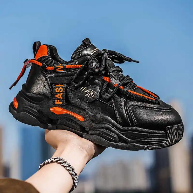 Legitimate Leather Autumn Men's Sneakers Large Sizes Tennis Top Quality Basketball Shoes Skor Man Sport Entertainment