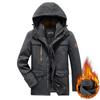 Hooded Cotton-padded Clothes Men's Casual Velvet Thickened Warm Jacket Autumn and Winter Multi-bag Windproof Cotton-padded Jacket