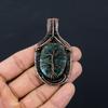 Tree Of Life Copper Malachite Gemstone Pure Copper Wire Wrapped Handmade Pendant Jewelry For Gift