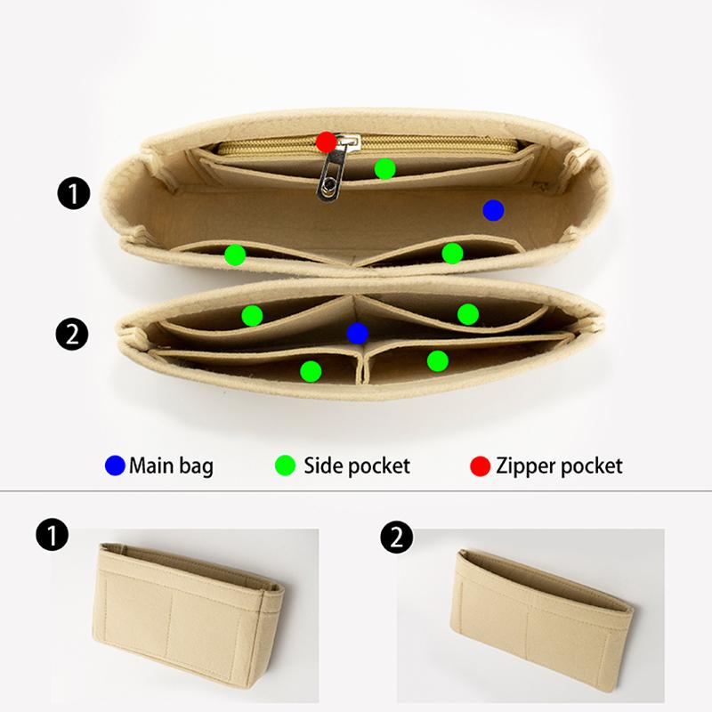 EverToner Filz-Einsatztasche Passt für POCHETTE MÉTIS Tasche Aufbewahrung Kosmetik Tragbar Reise-Einsatz-Organizer Filz Make-up-Tasche