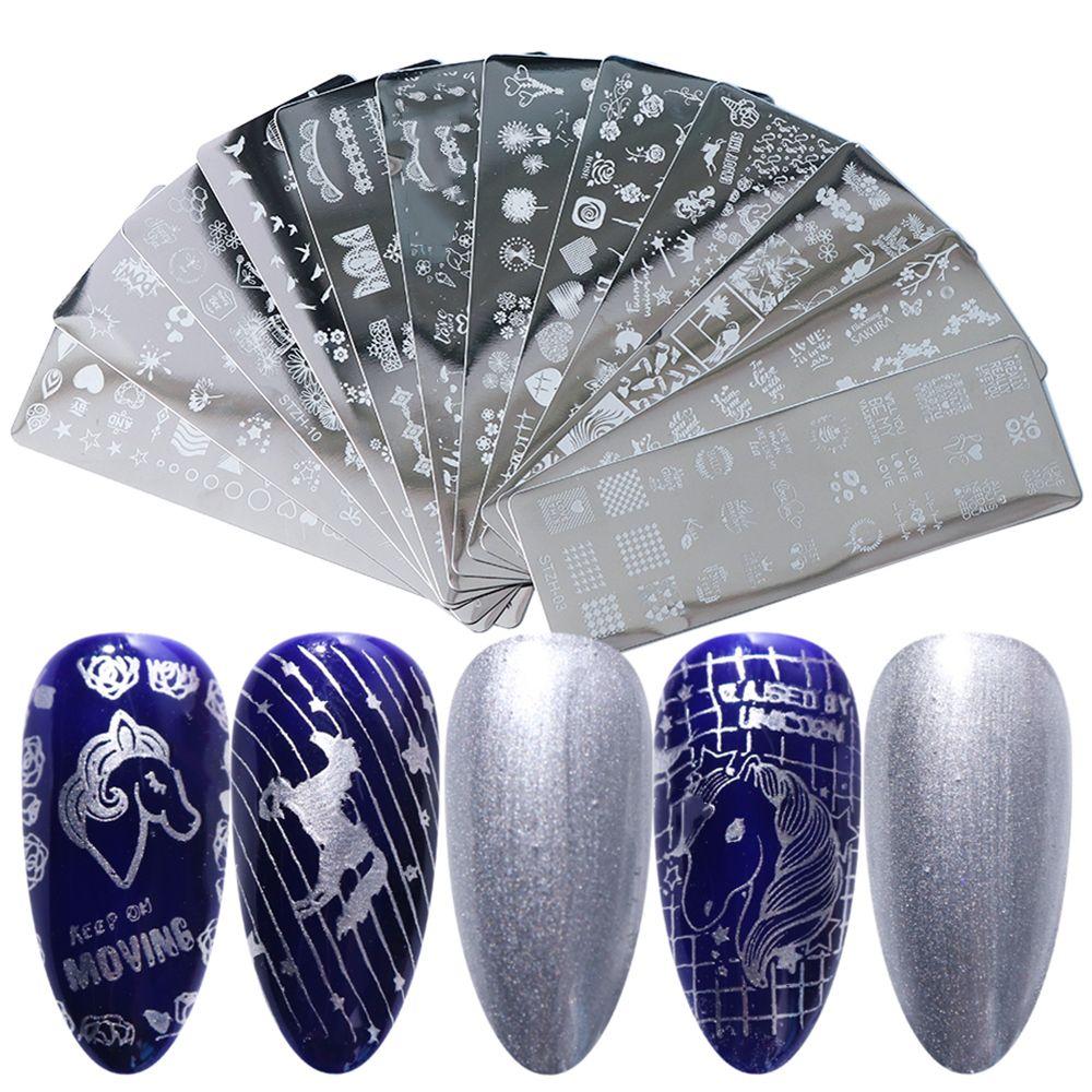 Flower Animal Stamper Stainless Steel Manicure Stencil Christmas New Year Nail Stamping Templates
