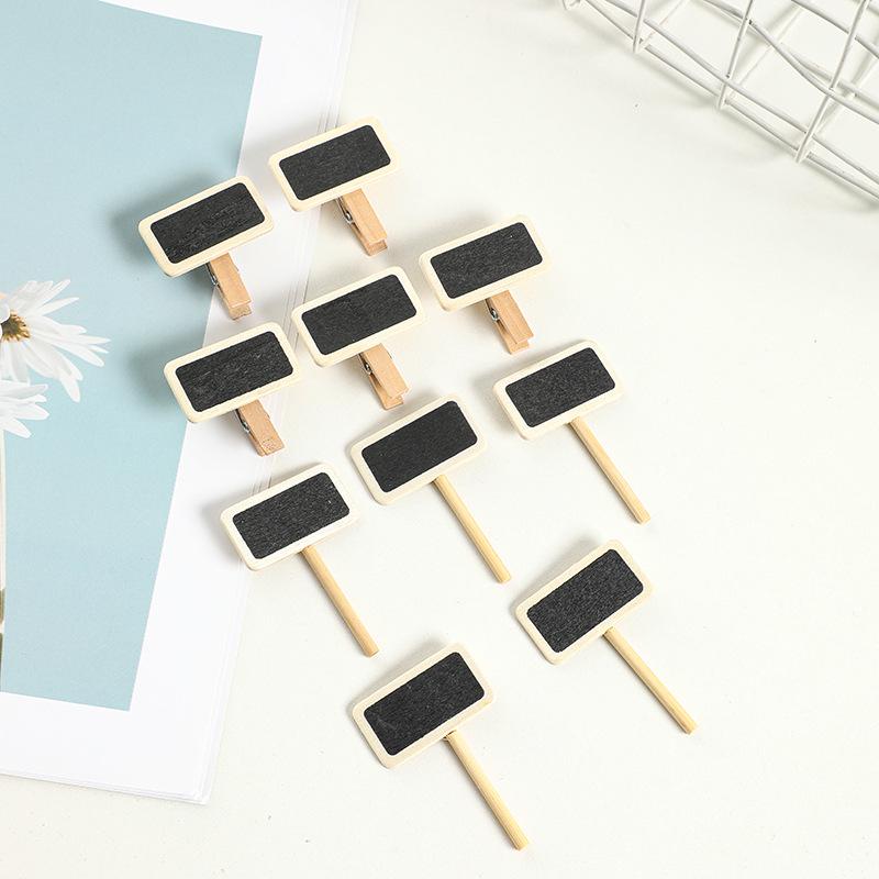 Wooden Mini Blackboard Sign with Bamboo Stick for Garden or Message Display