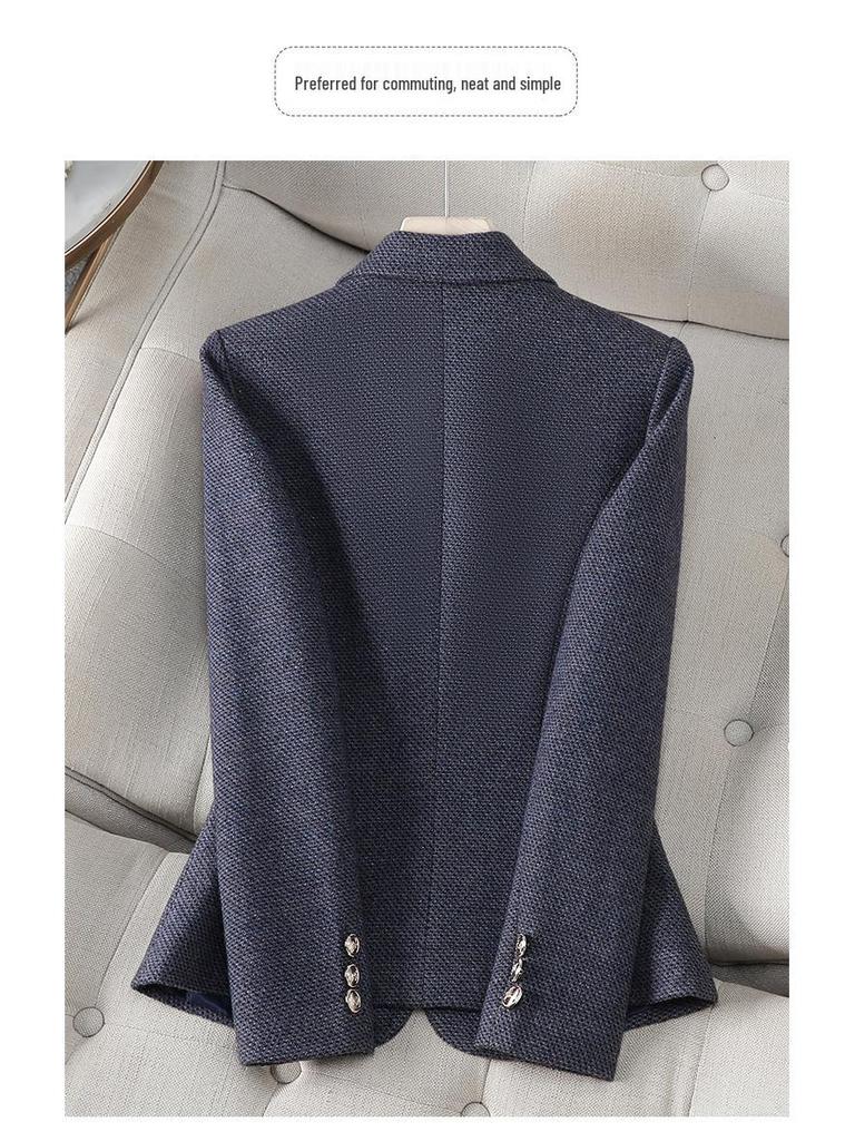 2025 Damen Merino-Woll-Anzugjacke - Herbst/Winter Petite Slim Fit, Verdickter Blazer im Göttinnen-Stil