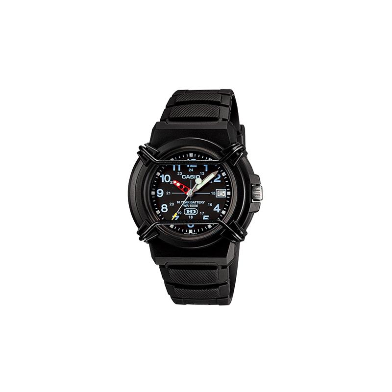 

Casio YOUTH series-disk three-hand, ten-year power, lightweight and anti-collision, quartz movement, resin strap, Japanese and Korean HDA-600B-1B чёрный