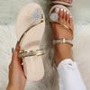 Fashion Women Summer Flat Rhinestone Flower Beach Slippers Comfy Clip Toe Lady Flat Beach Sandals Casual Female Flip Flops Zapatos Mujer
