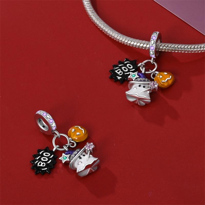 Original Copper Color Fashion Halloween Series Luminous Skull Elf Pumpkin Charms Beads Fit Qikaola Bracelets Diy Jewelry